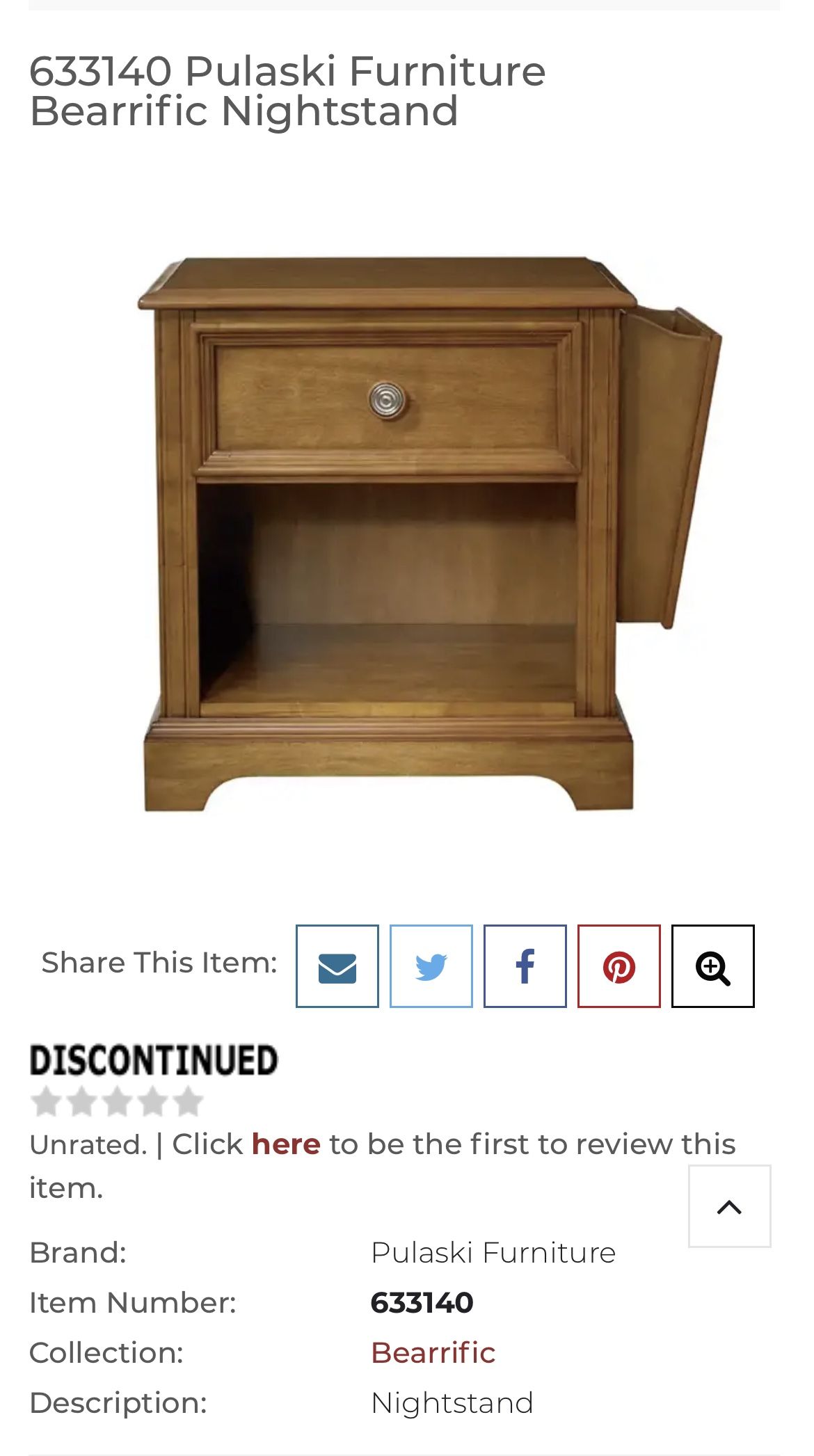 Home By Pulaski Furniture For Build-a-Bear Bearrific Nightstand