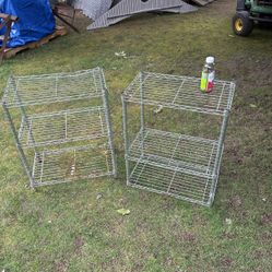 Two!! 24 X 14 X 36 Tall Adjustable Wire Shelves