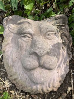 Lion Head Face concrete stone statue sculpture
