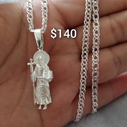 925 Sterling Silver Chain With The Pendant/Cadena Con Dije De Plata 925