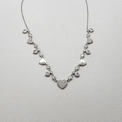 Brand New Sterling Silver 925 Multi Hearts Necklace 