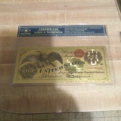 Certificate Gold Banknotes