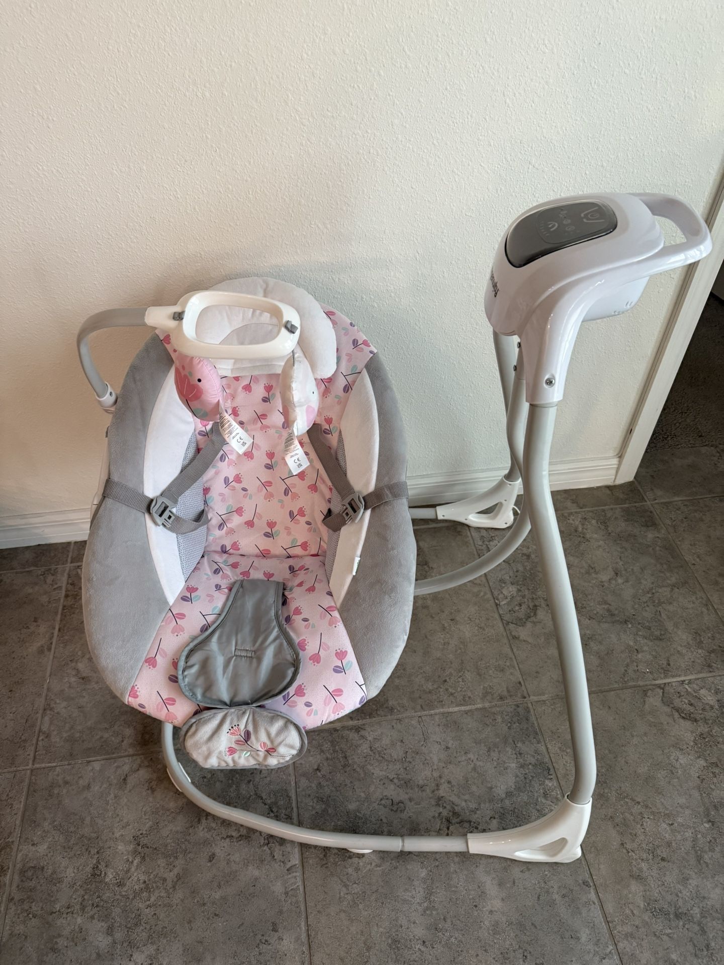 Ingenuity 2-in-1 SimpleComfort Lightweight Compact 6-Speed Multi-Direction Baby Swing & Rocker, Vibrations & Nature Sounds, 0-9 Months 6-20 lbs