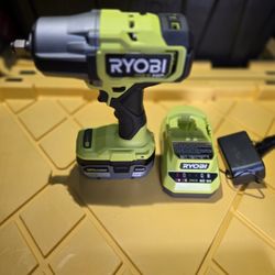 *NEW* RYOBI PBLIW01B ONE+ HP 18V Brushless 4-Mode 1/2" High Torque Impact Wrench With Battery and Charger