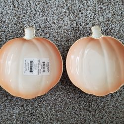 Lenox New Pumpkin Candy Dishes X2