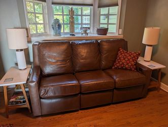 Bradington-Young Made-in-USA Full Leather Reclining Sofa