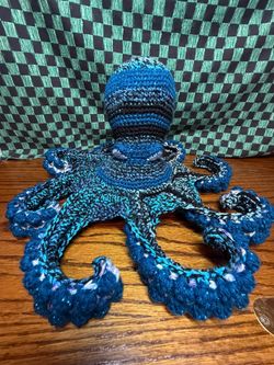 Unique Gift Sparkly Prince Handmade Crocheted Octopus Stuffed animal LAYAWAY AVAILABLE