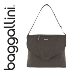 Baggallini Neighborhood laptop messenger bag in ‘Espresso’