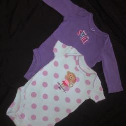 Baby Girl Purple Bodysuit Lot