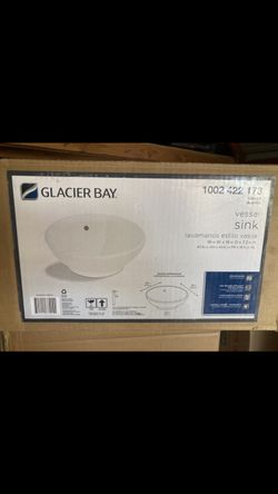 Glacier Bay Zale 16 in. Round Vitreous China Vessel Sink – White