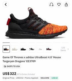 Game Of Thrones x adidas UltraBoost 4.0 'House Targaryen Dragons' EE3709