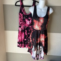Two See You Monday Women’s Small Juniors Medium Unicorn Space Galactic Galaxy Skater Dresses