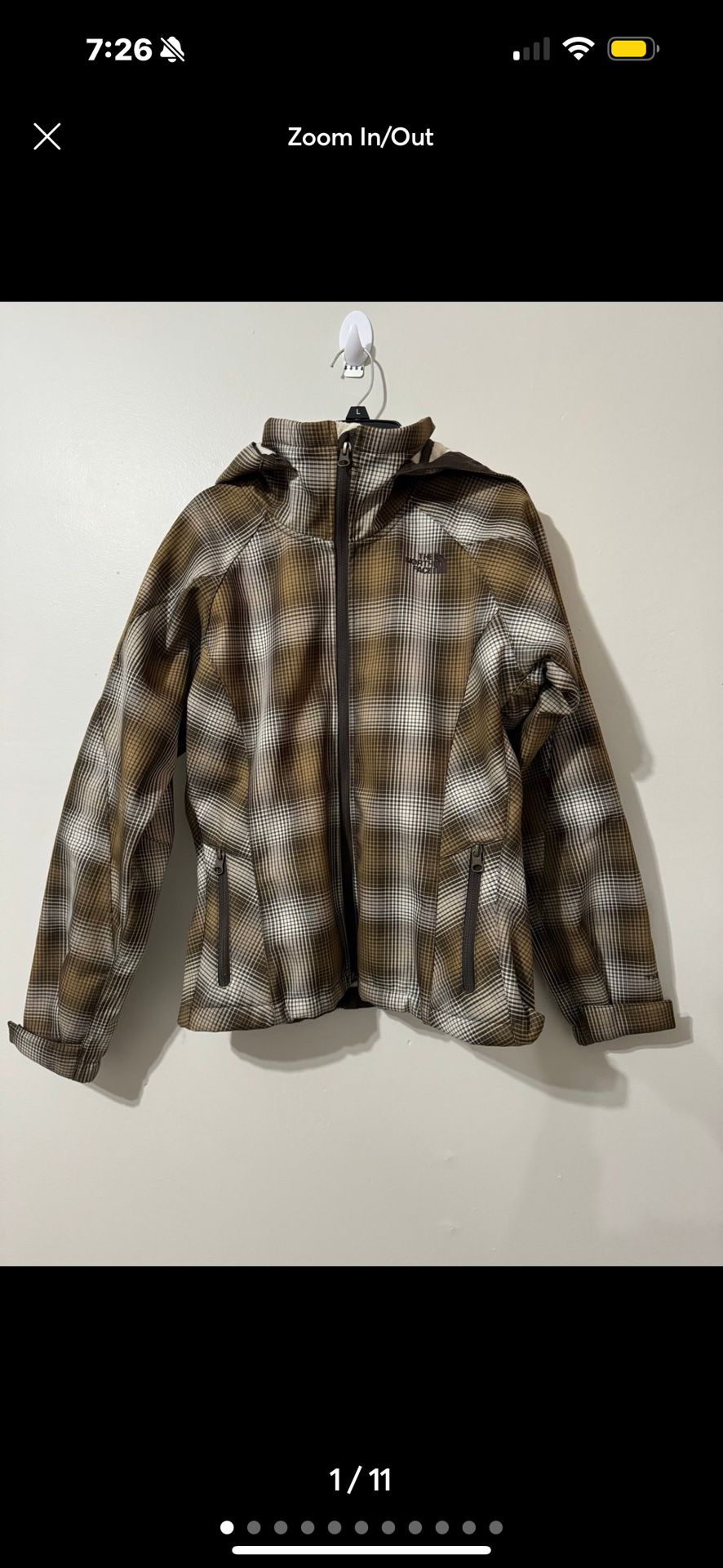 The North Face Morgan TNF Apex Brown Plaid Jacket Small
