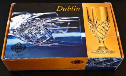 GODINGER SHANNON DUBLIN 14 OZ CRYSTAL ICED BEVERAGE GLASSES