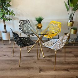 Modern Gold Dining Set Pick A Color