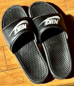 Nike Benassi JDI Men’s Slide Sandals US 12 Black/White Logo Slip-On