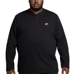 Nike-Club Men's Relaxed Fit Long Sleeve Henley