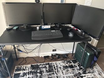 Folding Table, Side Table, Lab Desk, Folding Chairs, New Volleyball ($10 for each item)
