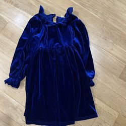 Velvet Blue Dress Little Girls Size 6 
