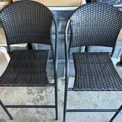 Wicker Stackable Bar Stools-set Of 2-like new