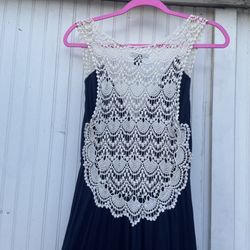 Womens Maxi Dress With Lace Detail Size Sm 