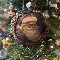 Handmade Local Artist CUSTOM ORDERS Christmas Tree Ornament Clay Decoupage Gift