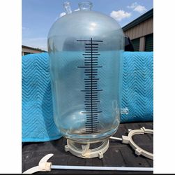 50L Glass Vessel Chamber with Hardware and Mounting Rings, Lab/Industrial Use