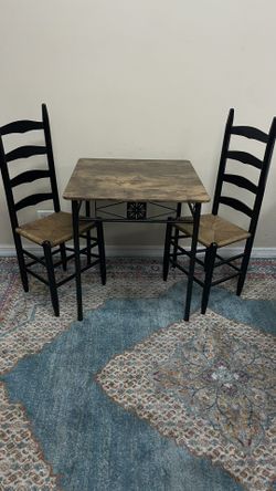 3 Pc Small Kitchen Table Set w/ 2 Wood chairs 🚚 extra mesa de cocina y 2 Sillas 