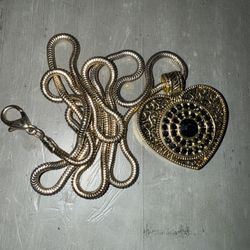 Magnabilities Heart Pendant Necklace – Vintage Gold Tone – Interchangeable Magnetic Insert