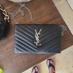 Ysl Black Silver Clutch 