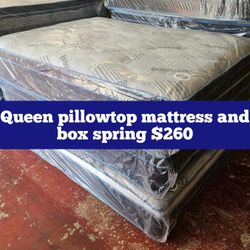 Queen Pillow Top Mattress And Box Spring 