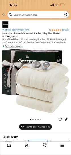 Beatyrest brand King size heated blanket