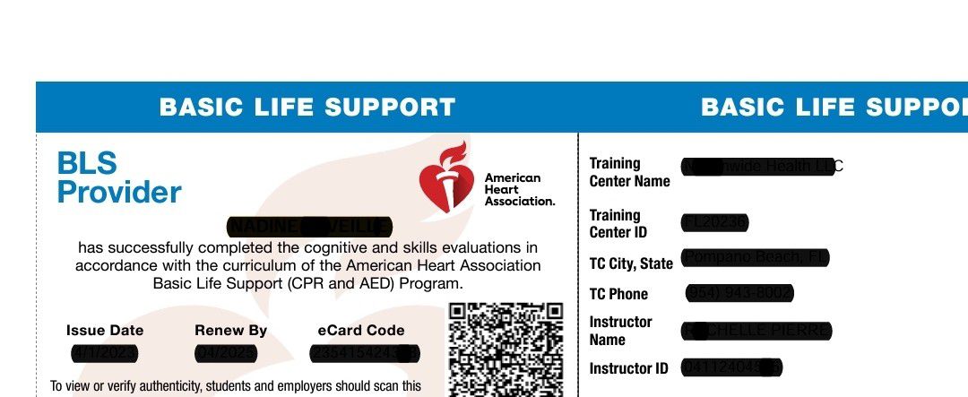 CPR/BLS Renewal Card Same Day