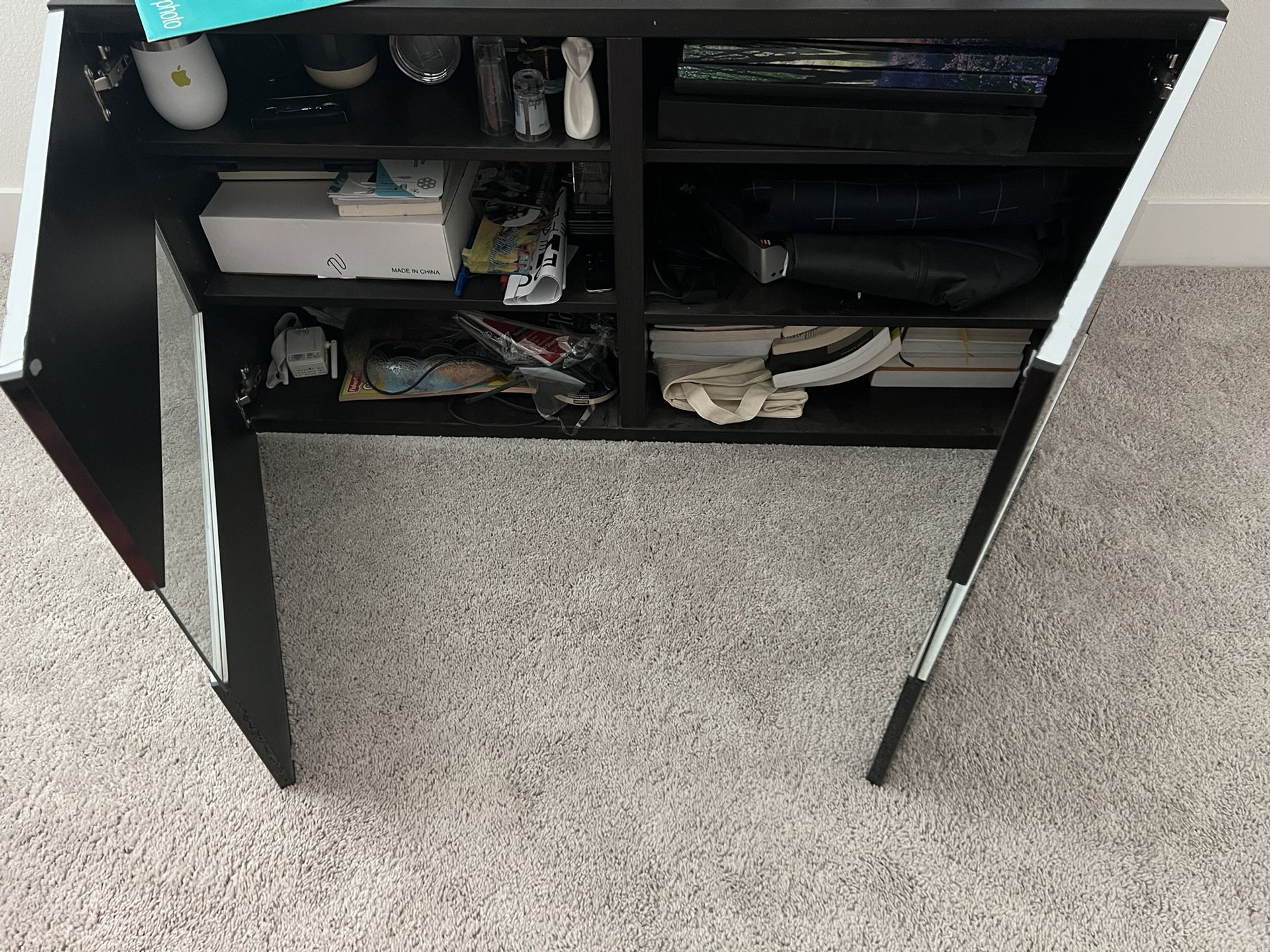 Tv Table With Glass Door And Storage