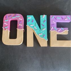 Donut Birthday Number One Letters