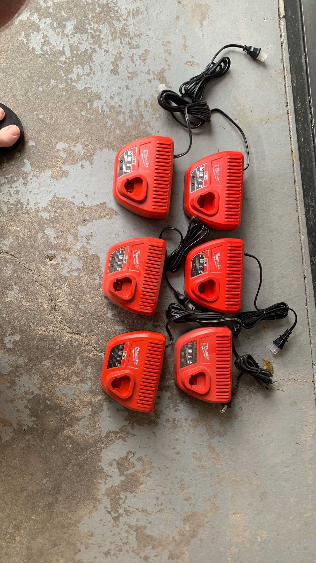 Milwaukee M12 Chargers 6 Pieces