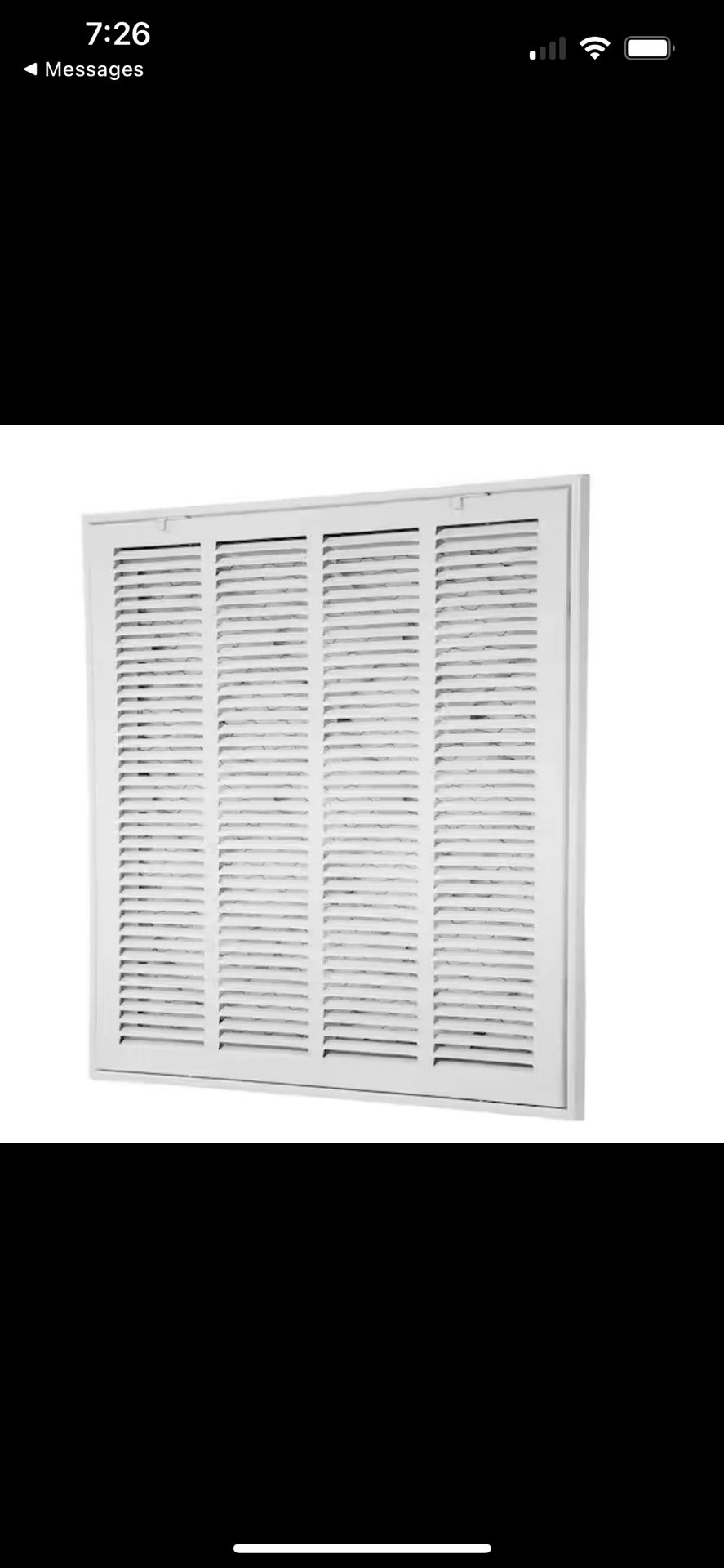Vevor Return Air Filter Grille, Fits 20" x 20" Duct Opening Size Filter Included