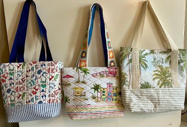 New Quilted Tote Bags Hand made by Me