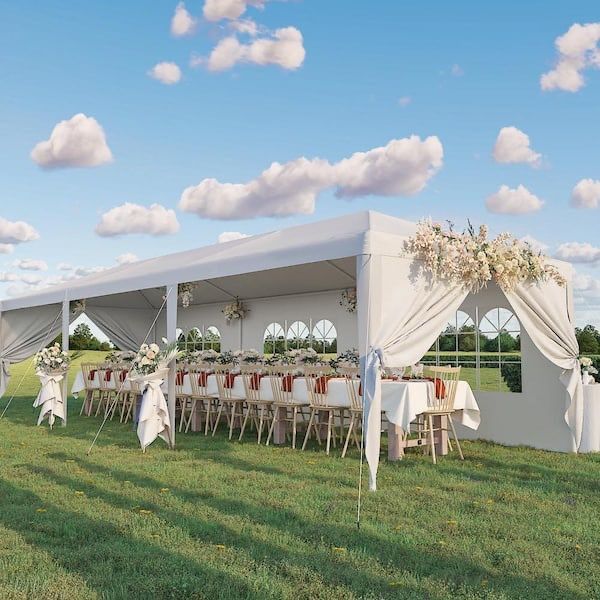 Brand New 10 ft. x 30 ft. White Outdoor Gazebo Wedding Party Tent with Removable Sidewalls New in box T-CNP22-0083-2 This tent is ideal for commerci