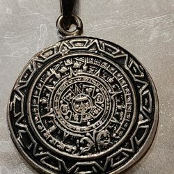  Vintage  Azteca  Calendar Pendant 