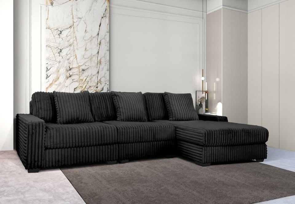 BRAND NEW Jumbo Corduroy Sectional (3 Colors)