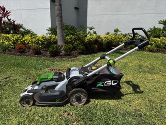 E Go battery lawnmower and edger