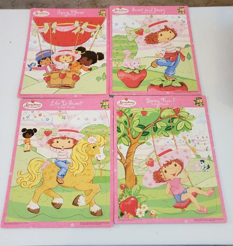 4 Vintage Strawberry Shortcake Puzzles 