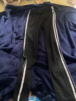Black Track Pants with White Side Stripes