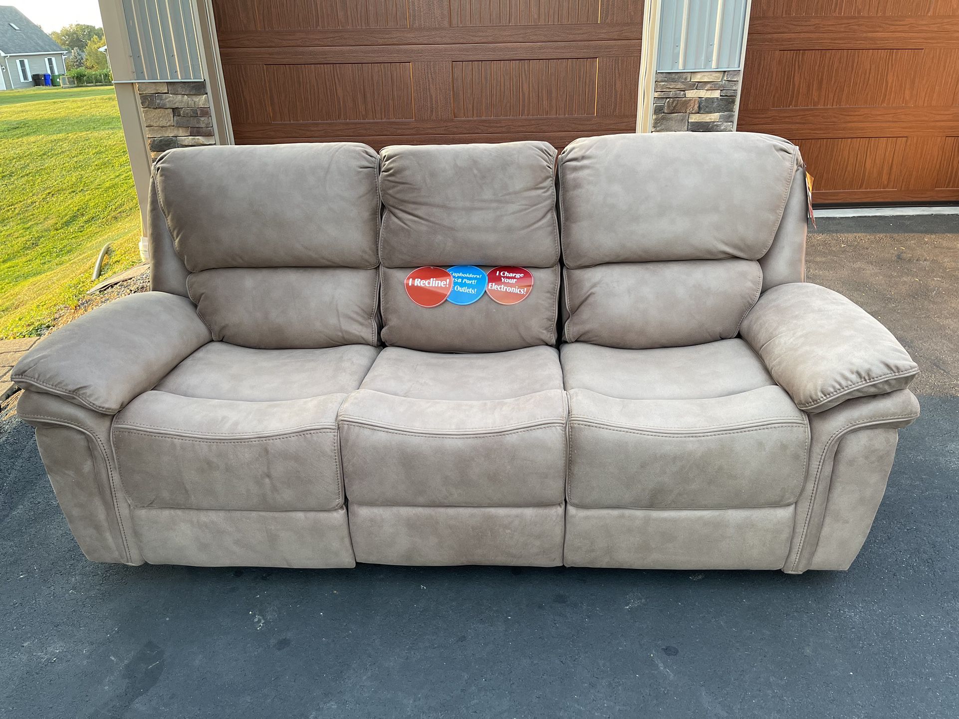 Reclining Sofa   Langston Collection Reclining Sofa -  New Never Used With Tags 