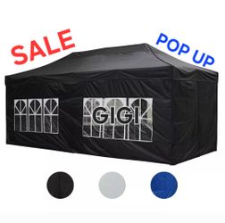 10x20 Pop Up Canopy Tent with Removable Sidewalls, Window And Sand bags Durable Easy Pop Up Outdoor Canopy