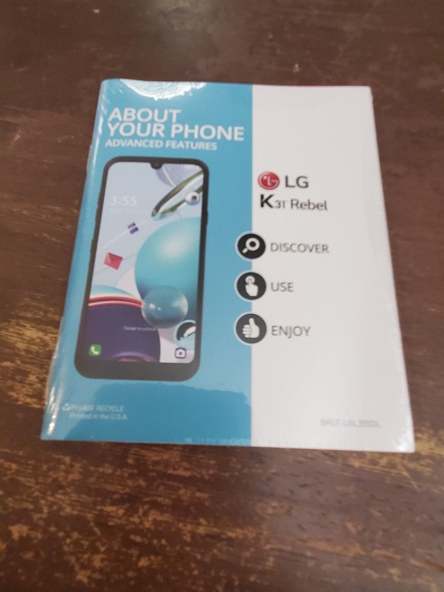 Sealed MINT LG K31 Rebel Cell Phone Manual