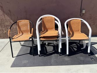 4 Pack Rattan Indoor-Outdoor Restaurant Stack Chair With Curved Back