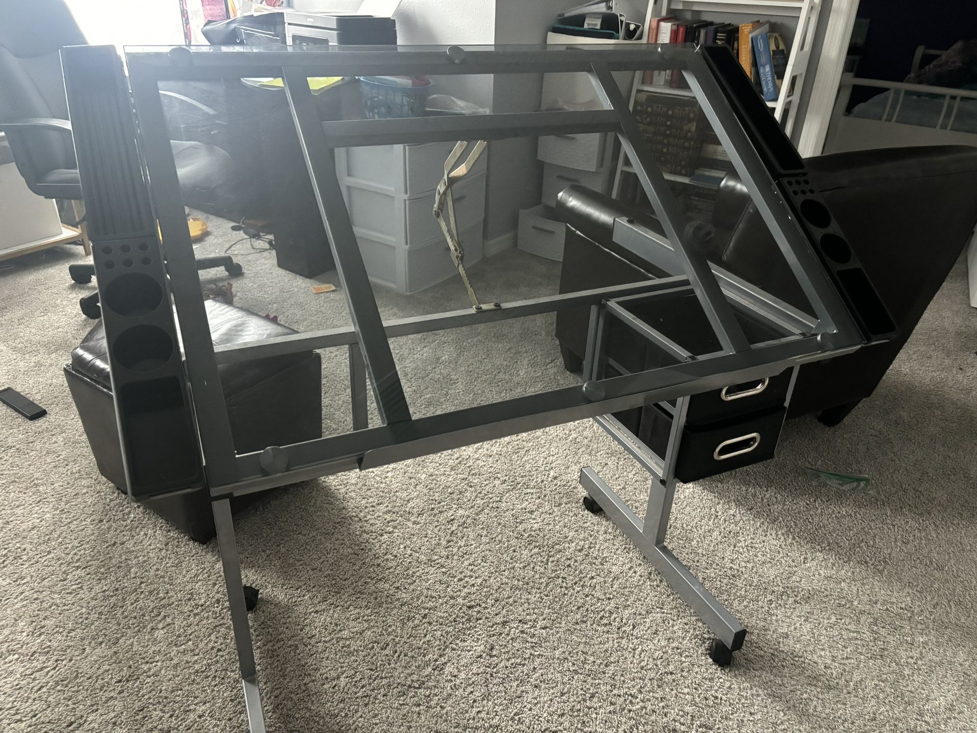 Glass Top Drawing Desk $80 OBO