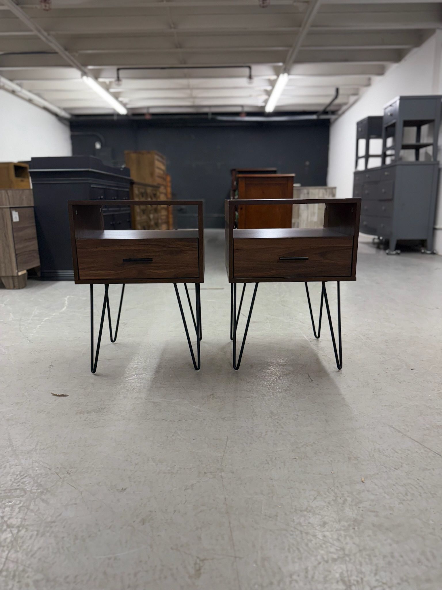 2 Mid Century Modern Style Nightstands / Nightstand Set / End Tables / Side Tables  